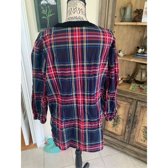 Talbots Plaid Velvet Trim Tunic - Picture 8 of 10